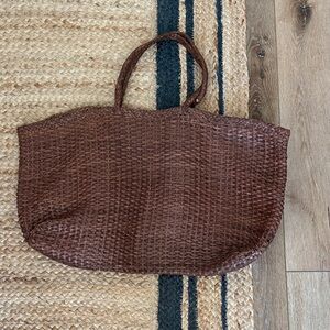 Dragon Diffusion Woven Brown Tote Bag - Classic Casual Carryall